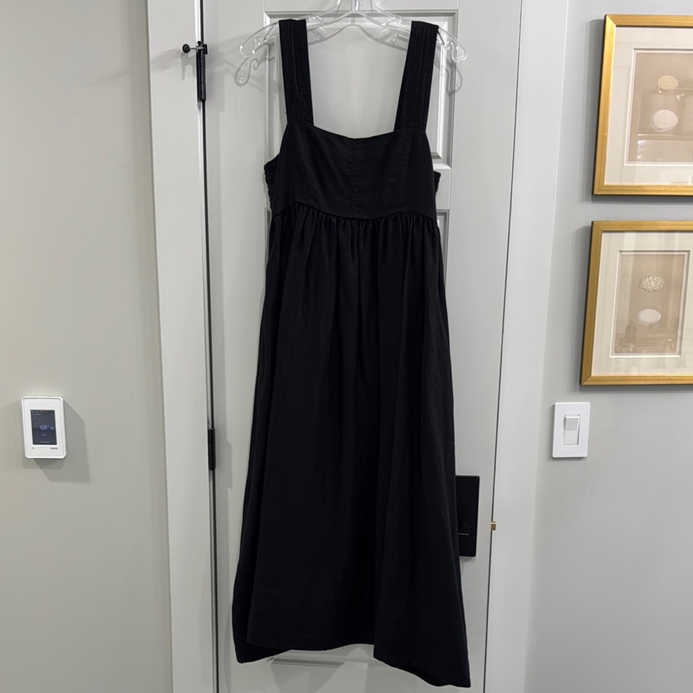 Sundays Black Linen Summer Dress M